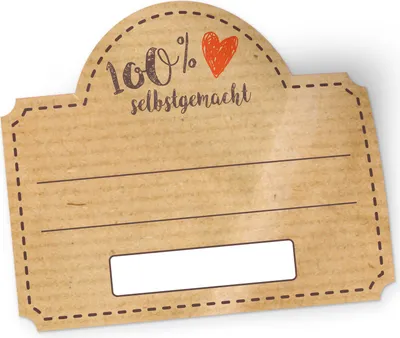 Produktbild von itenga 50 x Marmeladen Etikett 4,5x3,8cm 100% selbstgemacht Sticker