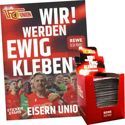 Produktbild von 1.FC Union Berlin - Sticker Stars - Sammelsticker - 1 Display (100 Tüten) + 1 Album