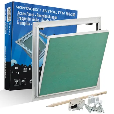 Inspectieluik 30x30 cm mit Abdichtung, Aluminiumrahmen, Gipskarton 12,5 mm