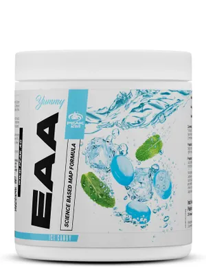 Produktbild von Yummy EAA - 400g : Ice Candy I Pulver I essenzielle Aminosäuren I optimierte Aminosäure - Matrix I MAP - Formel I Muskelversorgung I Muskelaufbau I optimierter Geschmack I optimale Löslichkeit I vegan I glutenfrei