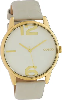 Produktbild von Oozoo Leder Damen Uhr Analog Quarzuhr Armband hellgrau Timepieces D2UOC10375
