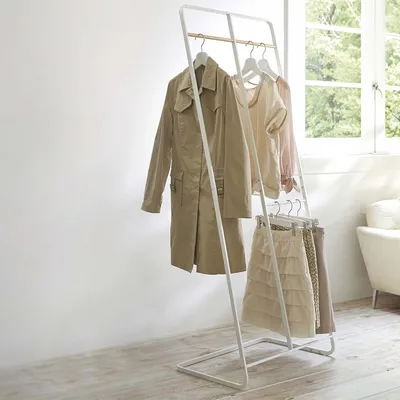 Produktbild von Yamazaki Garderobenständer Metall Kleiderständer freistehend mobil weiß neu modernes Design aus Japan