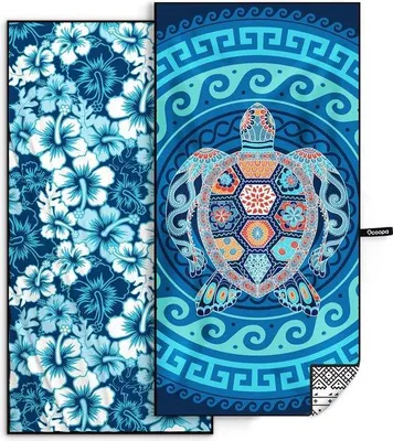 Produktbild von Famanu Mikrofaser Strandhandtuch, ultraleicht, schnell trocknend, sandabweisend, 178 x 80 cm, 2 Stück