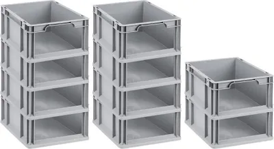 Immagine prodotto di SuperSparSet 10x Eurobox NextGen Store | HxLxP 17x30x40cm | 16 litri | fronte aperto | Eurocontenitore, box di trasporto, contenitore di trasporto, contenitore impilabile