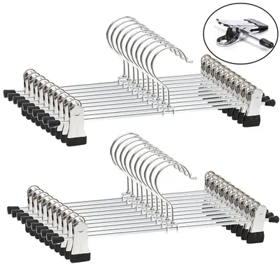 20 Metall-Hosenbügel 40 cm mit verstellbaren Clips