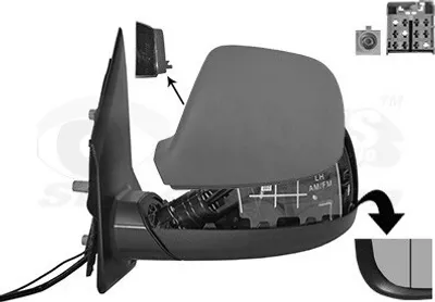 Produktbild von VAN WEZEL 5791827 Außenspiegel Seitenspiegel Links für VW Multivan VI (SGF, SGM, SGN) Asphärisch Beheizt Grundiert