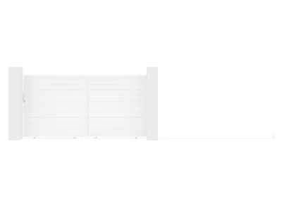 Produktbild von Aluminium Schiebetor volle Länge 374 x Höhe 180 cm weiß - NAZARIO