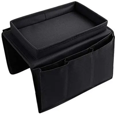Immagine prodotto di Ultiluxe Organizer da divano - Borsa per stoccaggio - Portaoggetti per divano - Vassoio per divano - Tessuto Oxford - Design pieghevole - Molti scompa