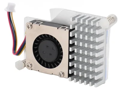 Image de Ventilateur de refroidissement actif pour RasPi 5 (2 Go, 4 Go, 8 Go) – Vitesse réglable – Débit d'air de 1,09 CFM – Connecteur à 4 broches – Alliage d'aluminium