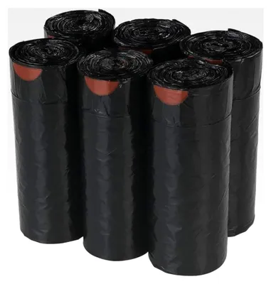 Produktbild von 210 Stück 30 L Müllsäcke mit Kordelzug Schwarz