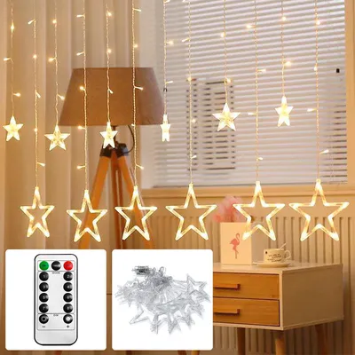 Produktbild von YARDIN 3M LED Lichterkette Lichterwand Lichtervorhang für Innen 138 LEDs Warmweiß Lichterkettenvorhang mit 8 Modi, IP44 Weihnachtsbeleuchtun