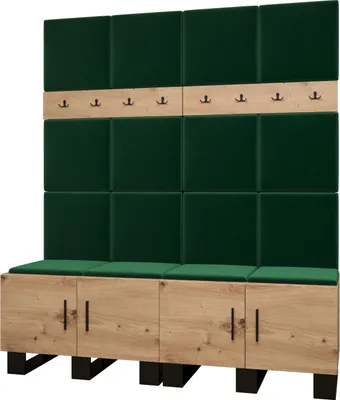 Produktbild von Garderobe ARTIN Set 3 mit gepolsterten Paneelen Industrial Design