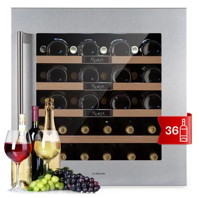 Zdjęcie produktu dla KlarsteinVinsider 36 Built-In Uno, chłodziarka do wina do zabudowy, 36 butelek, 92 l, stal szlachetna
