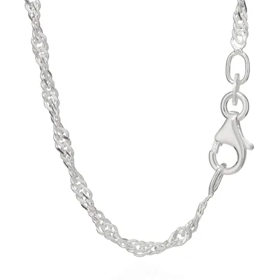 Produktbild von Echte 925er Sterlingsilber Singapur Kette Gedreht 60cm 1,90mm 2,9g 5680