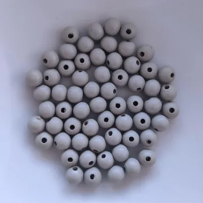 Immagine prodotto di Perline di legno, rotonde, 60 pezzi, 10 mm, grigio