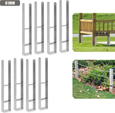 Obrázok produktu pre Jopassy 8 ks kotva na stĺpik 81MM H-stĺpik H-kotva s dĺžkou 600 mm pre prístrešok pre auto strieborná