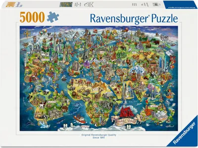Produktbild von Weltkarte mit Sehenswürdigkeiten Ravensburger 12001738