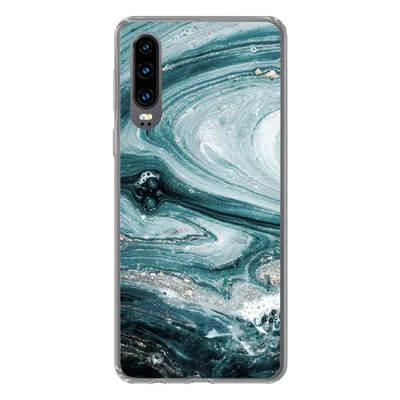 Produktbild von MuchoWow® Handyhülle Schutzhülle Hülle für Huawei P30 Marmor - Mineralien - Naturstein Silikon Softcase Handy Hülle - Kartenbesitzer