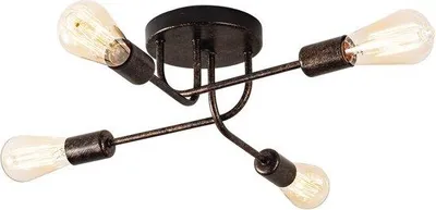 Productafbeelding van Industriële plafondlamp met 4 lampen in vintage stijl voor keuken, eetkamer of slaapkamer