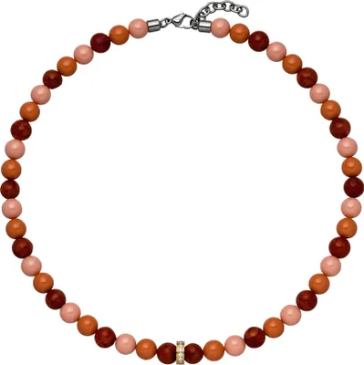 Produktbild von JOBO Collier Halskette SWAROVSKI® ELEMENTS und dunkelrote Kugeln 42 cm