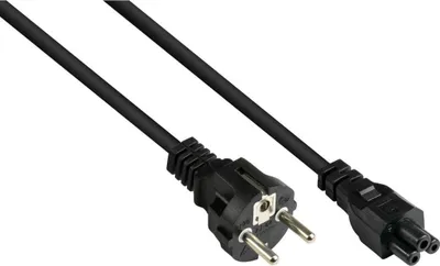 Image de Câble d'alimentation avec prise de terre, connecteur E+F vers C5, pour ordinateur portable, 3 mètres, noir