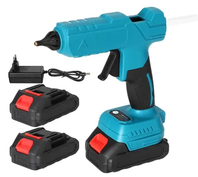 Produktbild von Heißklebepistole - Elektrische Wiederaufladbare DIY-Klebepistole - Tragbar - 2 Akkus - EU-Stecker - Für Basteln und Reparaturen