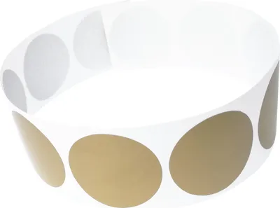 Produktbild von Rubbelaufkleber RUND 25mm GOLD x10