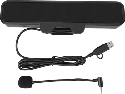 Obrázek produktu pro Počítačové reproduktory s odnímatelným mikrofonem, kabel USB typu Plug and Play, ovládání hlasitosti pro stolní počítače, tlačítko pro ztlumení zvuku, snadné připojení
