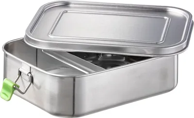 Produktbild von Edelstahl-Lunchbox 1400 ml mit Trennwand - auslaufsichere Lebensmittelaufbewahrung - Bentobox für Kinder und Erwachsene - große Lunchbox