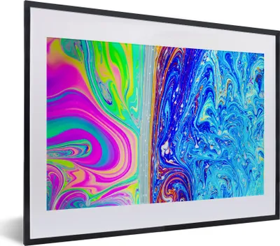 Produktbild von MuchoWow® MuchoWow® Gerahmtes Poster Formen - Farbe - Kunst - Psychedelisch 40x30 cm - Poster mit zchwarzem Bilderrahmen - Bilderrahmen - Poster im Rahmen