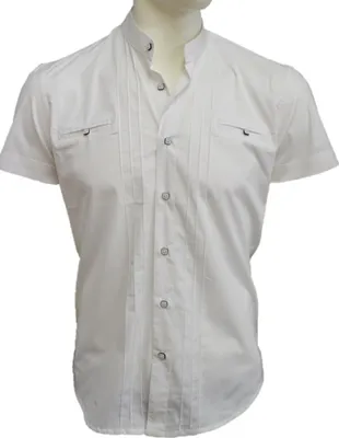 Produktbild von Brandneu Designer Kurzarm Hemd Stehkragen CARISMA uni CRM9006 Weiß XL