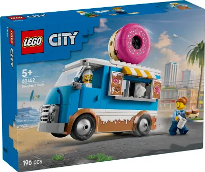 Produktbild von LEGO City Donut Truck - Spielzeug Foodtruck mit 2 Minifiguren Polizist - Bauspielzeug für Jungen und Mädchen ab 5 Jahren - Geschenkidee zum Geburtstag & für Feiertage 60452