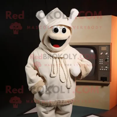 Obrázek produktu pro Postava REDBROKOLY maskota krémové televize oblečená s mikinou a čelenkami