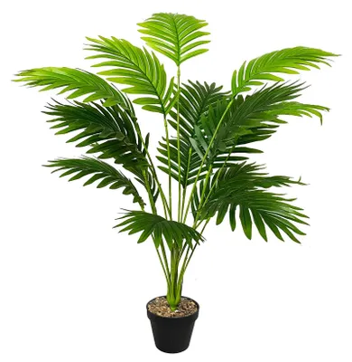 Image de Grand palmier artificiel en pot, en plastique, plante artificielle d'aspect réaliste, décoration artificielle pour le salon, le balcon, la chambre, le bureau, le jardin, les mariages, la décoration d'intérieur (80 cm, vert)