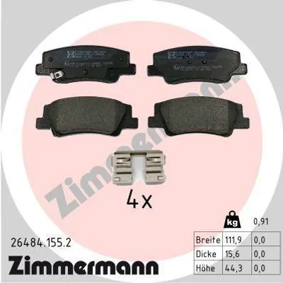 Produktbild von ZIMMERMANN Bremsbeläge Satz Hinten Bremsklötze für HYUNDAI Tucson (NX4, NX4E) 26484.155.2