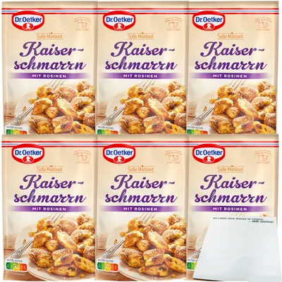 Produktbild von Dr.Oetker Kaiserschmarrn süße Mahlzeit mit Rosinen 6er Pack (6x165g Packung) + usy Block