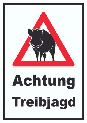 Produktbild von Achtung Treibjagd Schild A3 (297x420mm)