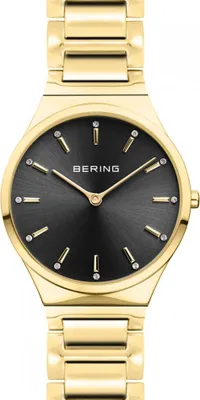 Produktbild von Damenarmbanduhr BERING 12131-732 in Gold, klassischer Schmuckuhrenstil.