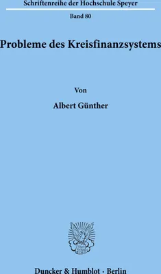 Produktbild von Probleme des Kreisfinanzsystems.