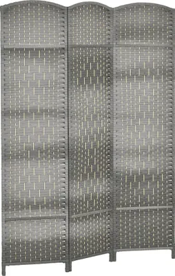 Image de HOMCOM Paravent intérieur en bois, 3 panneaux, 135 x 180 cm, séparateur de pièce pliable, pour salon, chambre à coucher, maison, gris