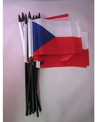 Stockflagge Tschechien 15x10 cm, Polyester, leicht, mit Stock