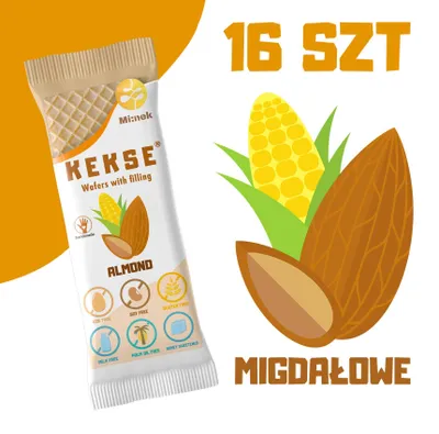 Zdjęcie produktu dla KEKSE Wafle Migdałowe 16 szt.