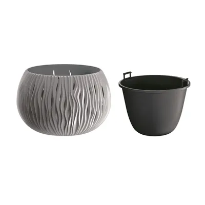 Image de Květináč SANDY BOWL s vkladem 29 cm - barva: šedý kámen