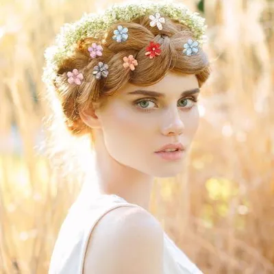 Produktbild von Blumen-Haarclips mit rutschfestem Halt und Strass, kleine Haarklammern für Frauen und Mädchen, für langes Haar, 16 Stück