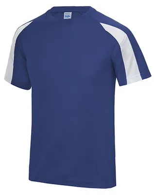 Image de Just Cool JC003 | T-shirt de sport Contrast Cool + WRAP - Couleur : Royal Blue/Arctic White - Taille : XXL