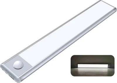 Produktbild von Kabelloses  LED Unterbauleuchte, Schrankleuchte mit Bewegungssensor, Magnetische Lichtleiste Schranklicht mit USB Ladefunktion, 20cm(weiß)