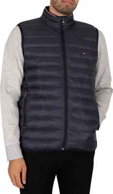 Produktbild von Tommy Hilfiger Herren Mit Kern verpackbare runde Weste, Blau XS