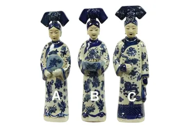 Immagine prodotto di Fine Asianliving cinese imperatrice porcellana figura tre concubine dinastia Qing statue fatte a mano Set/3