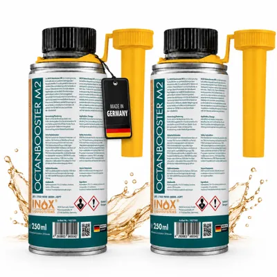 Produktbild von INOX® Oktan Booster, 2 x 250ml Additiv verbessert Oktan Zahl, Startverhalten