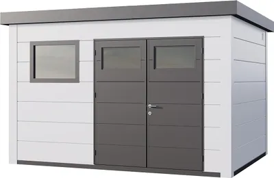 Produktbild von Telluria Metallgerätehaus Classico 3930+ weiß/weiß